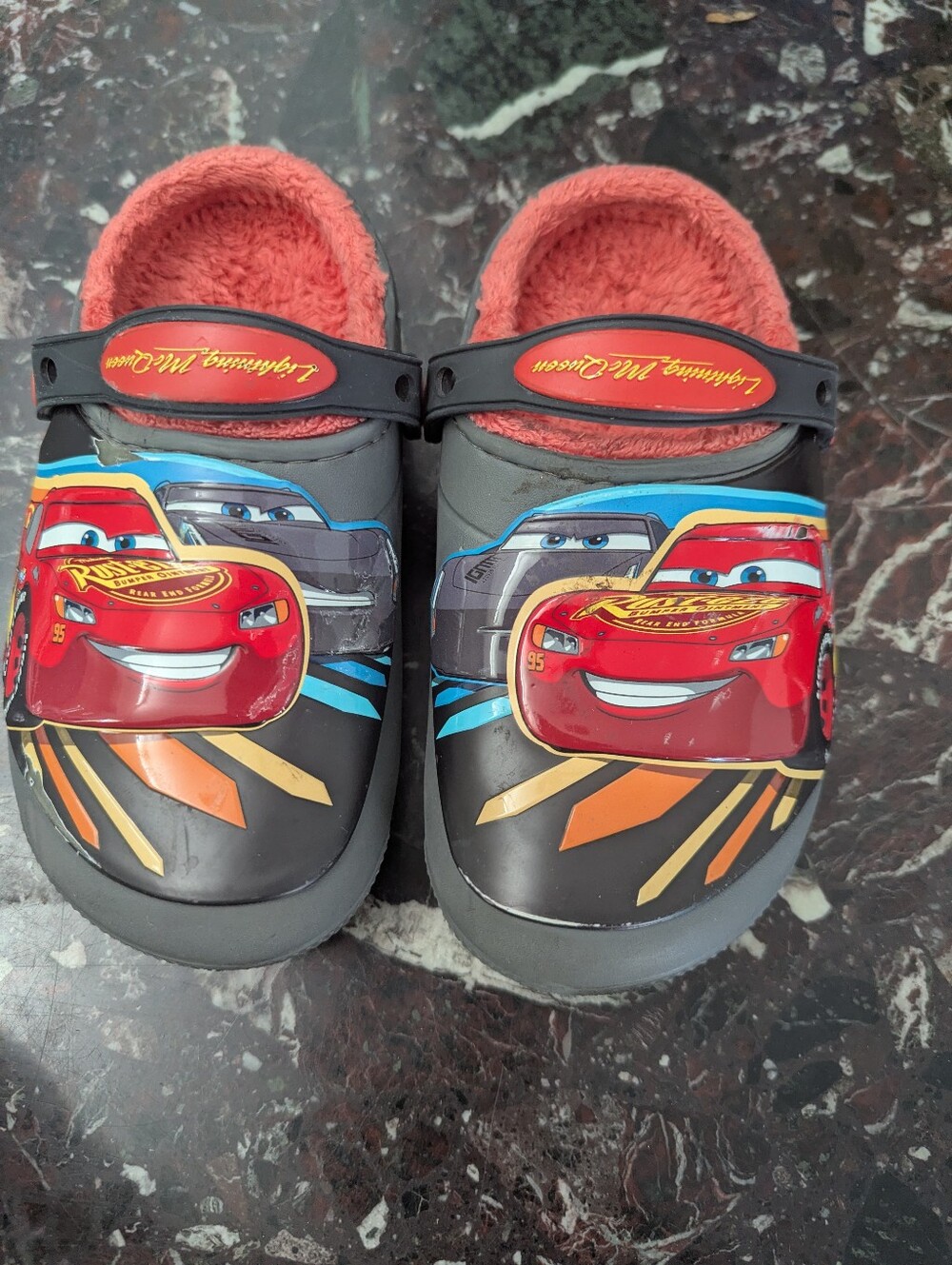 Crocs Disney Lightning McQueen Slip-On Clogs - Gray, Red & Orange